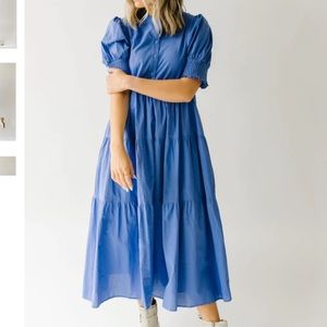 The Ryland Tiered Dress in Periwinkle